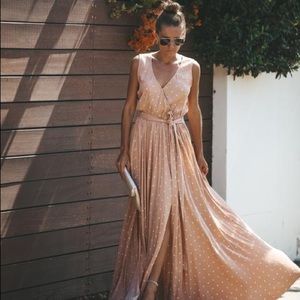 VICI Collection Nude Maxi Dress